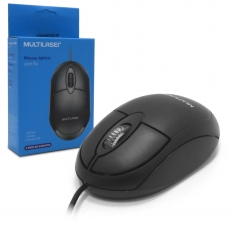 MOUSE MULTILASER ÓPTICO COM FIO CLASSIC PRETO