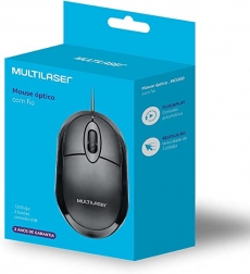 MOUSE MULTILASER ÓPTICO COM FIO CLASSIC PRETO 3